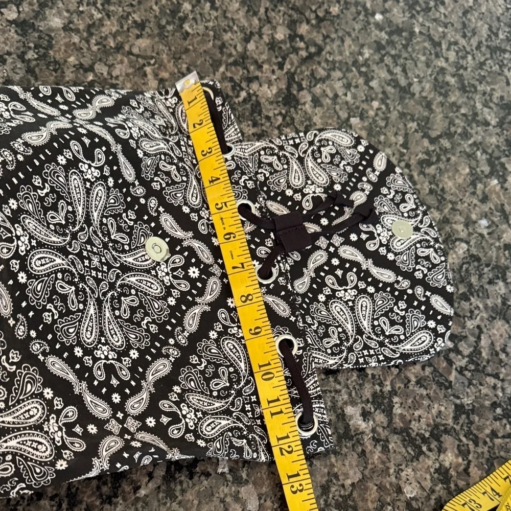 PINK Victoria's Secret Black and White Paisley Backpack NWT